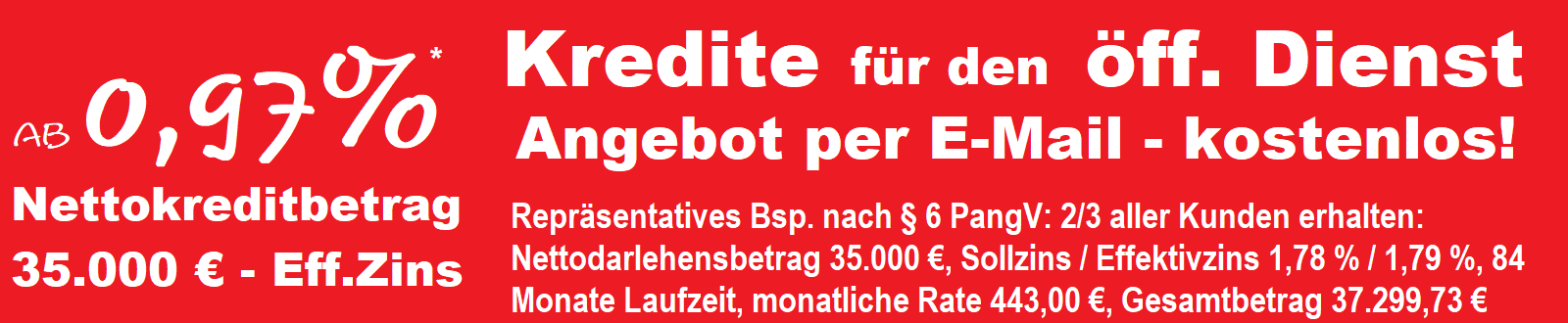 Kredit speziell für den öffentlichen Dienst